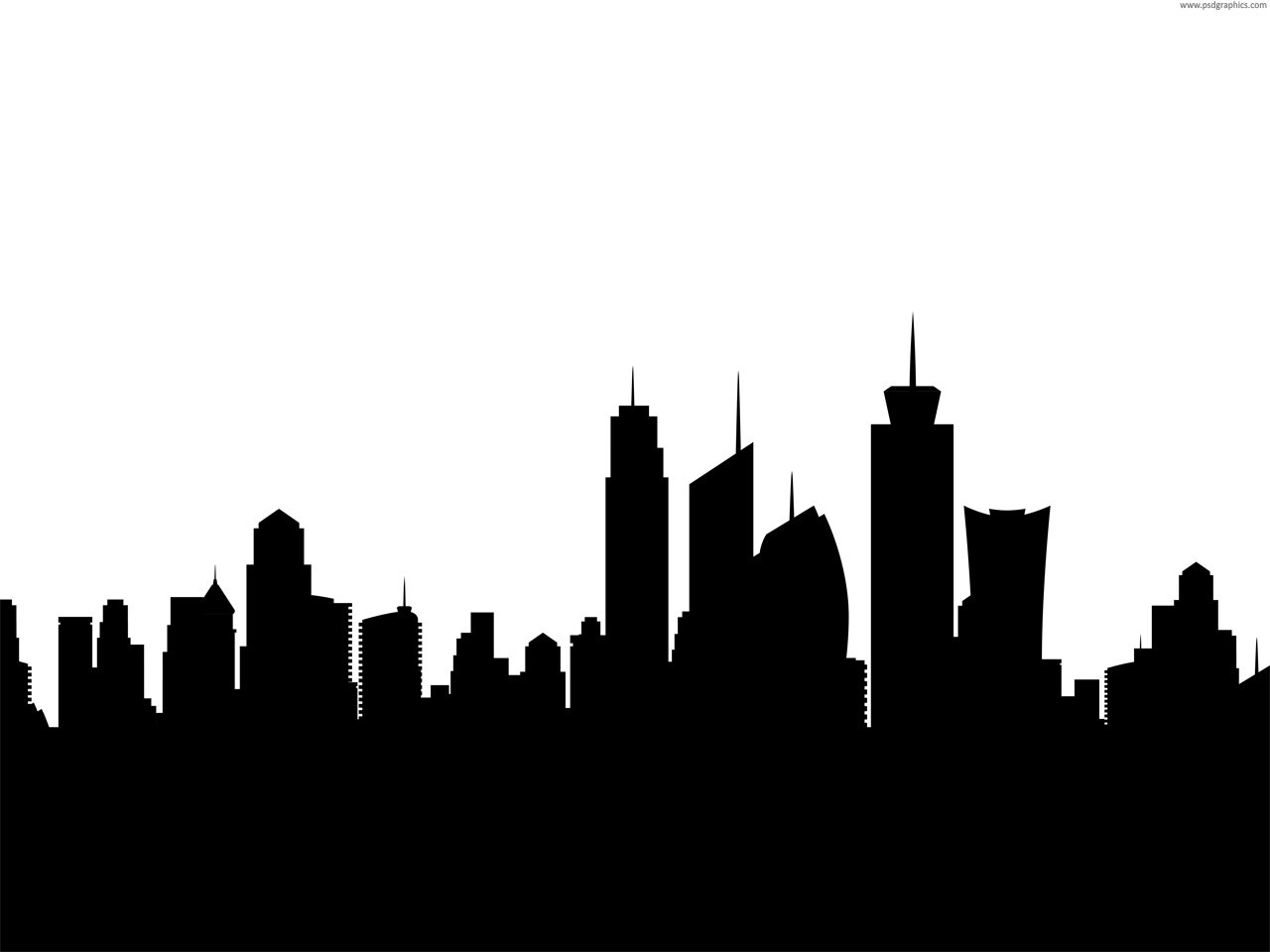 City skyline silhouette | PSDGraphics