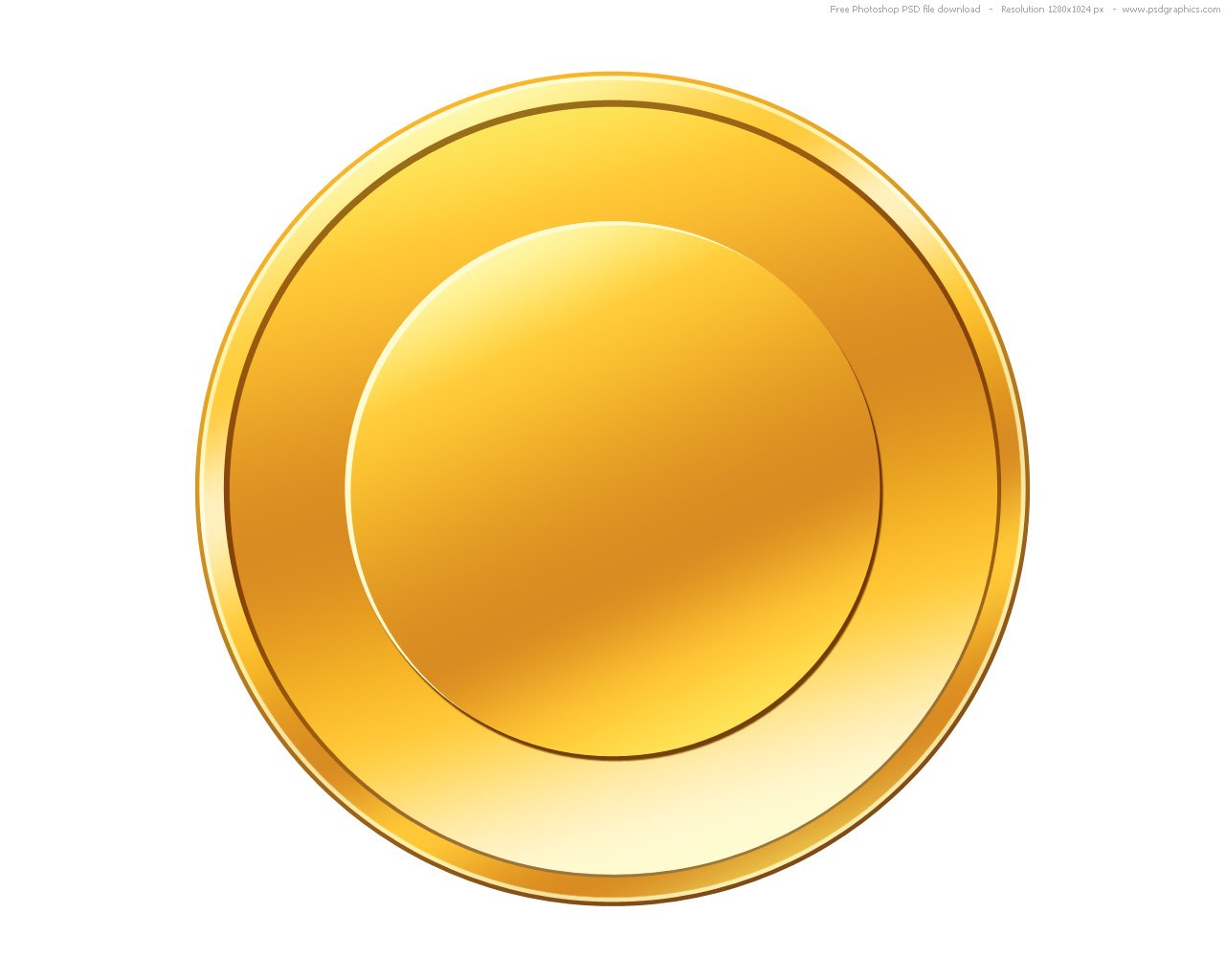 PSD gold coin icon | PSDGraphics