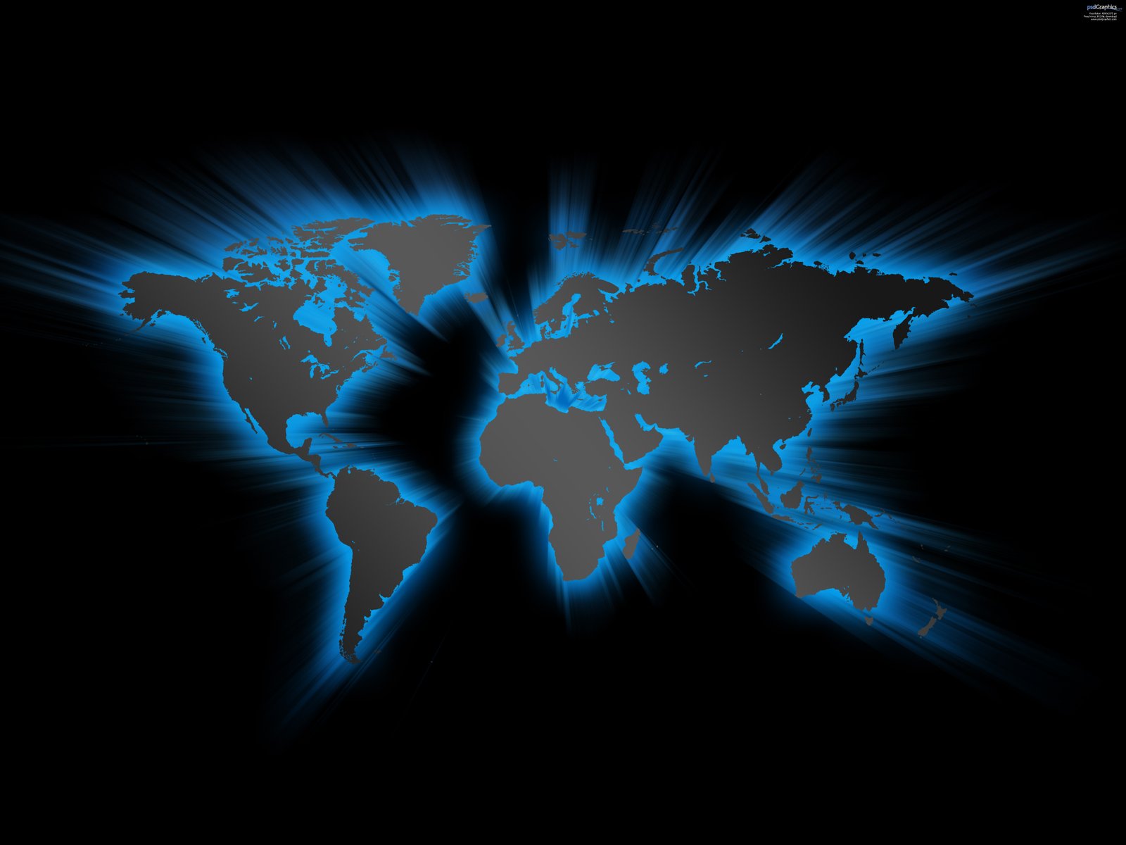 Blue glowing world map | PSDGraphics