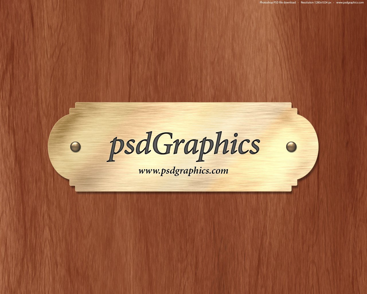 Gold nameplate PSD template PSDGraphics