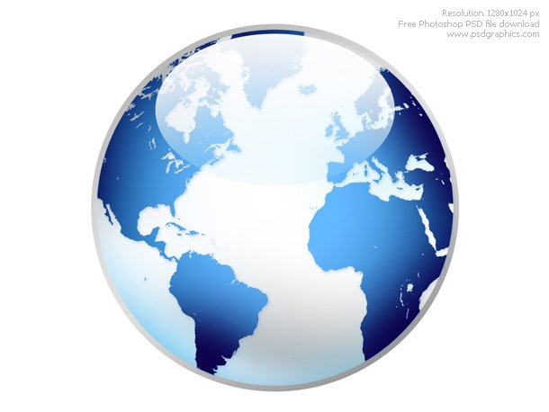 World globe icon PSD source