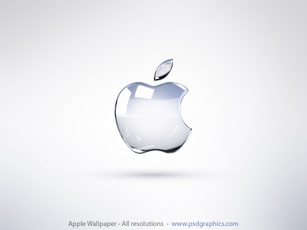 Bright Apple wallpaper for your desktop. Modern looking theme, white 