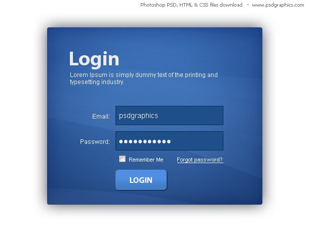 Website Template Login Page Free