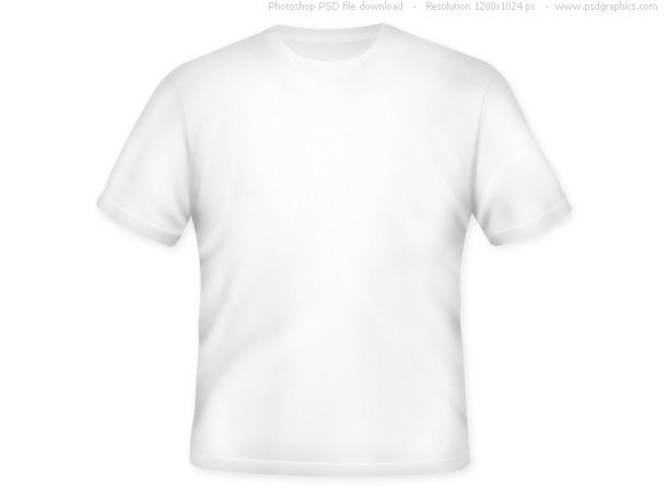blank white t shirt template. PSD lank white T-shirt