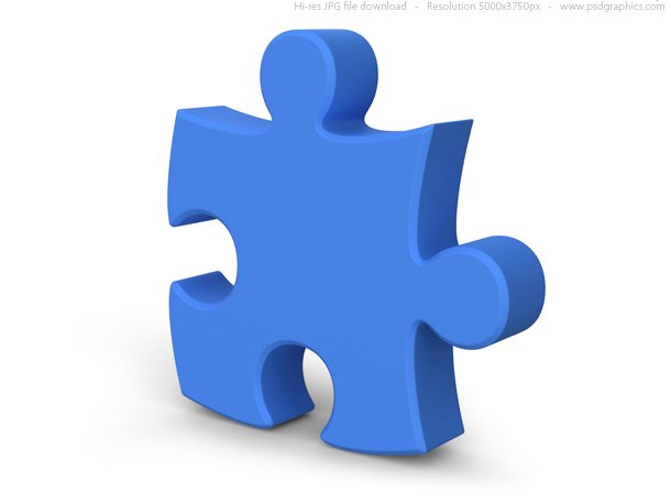 An IDIC15 blue puzzle piece