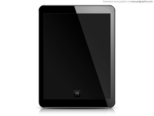 blank screen white. Tablet PC, lank screen PSD