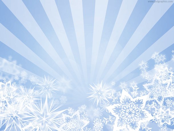 Blue snowflakes design, abstract bright winter background