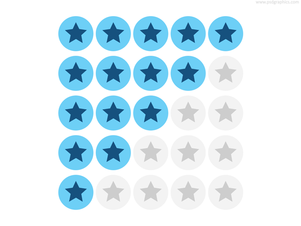 Blue stars rating, rating symbols for web