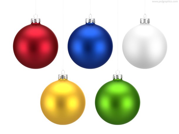 Colorful Christmas balls set (PNG)