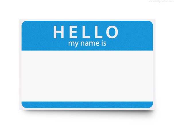 Hello my name is, blank name tag