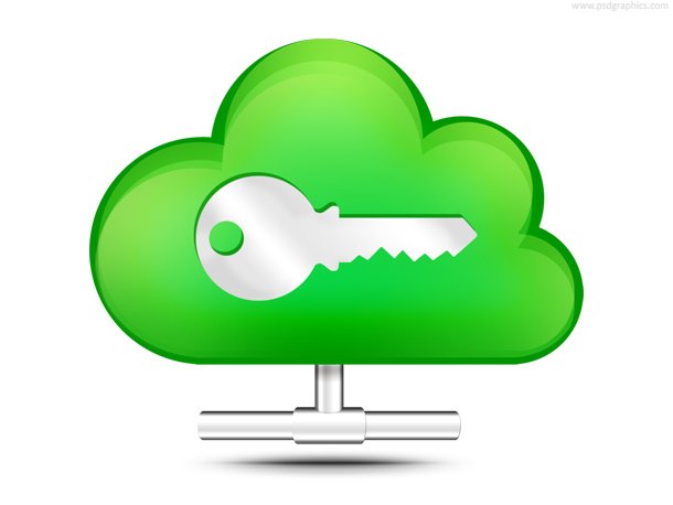 Secure cloud storage icon (PSD)