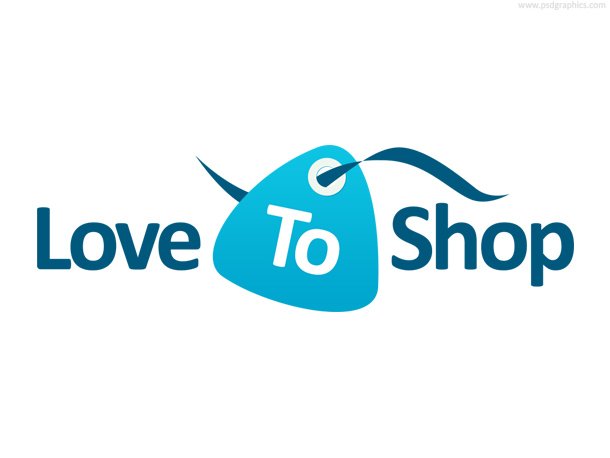 Shopping tag logo template (PSD)
