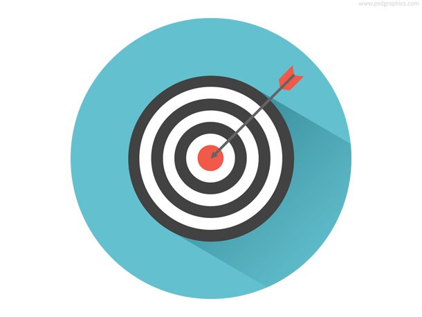 Dart on target icon (PSD)