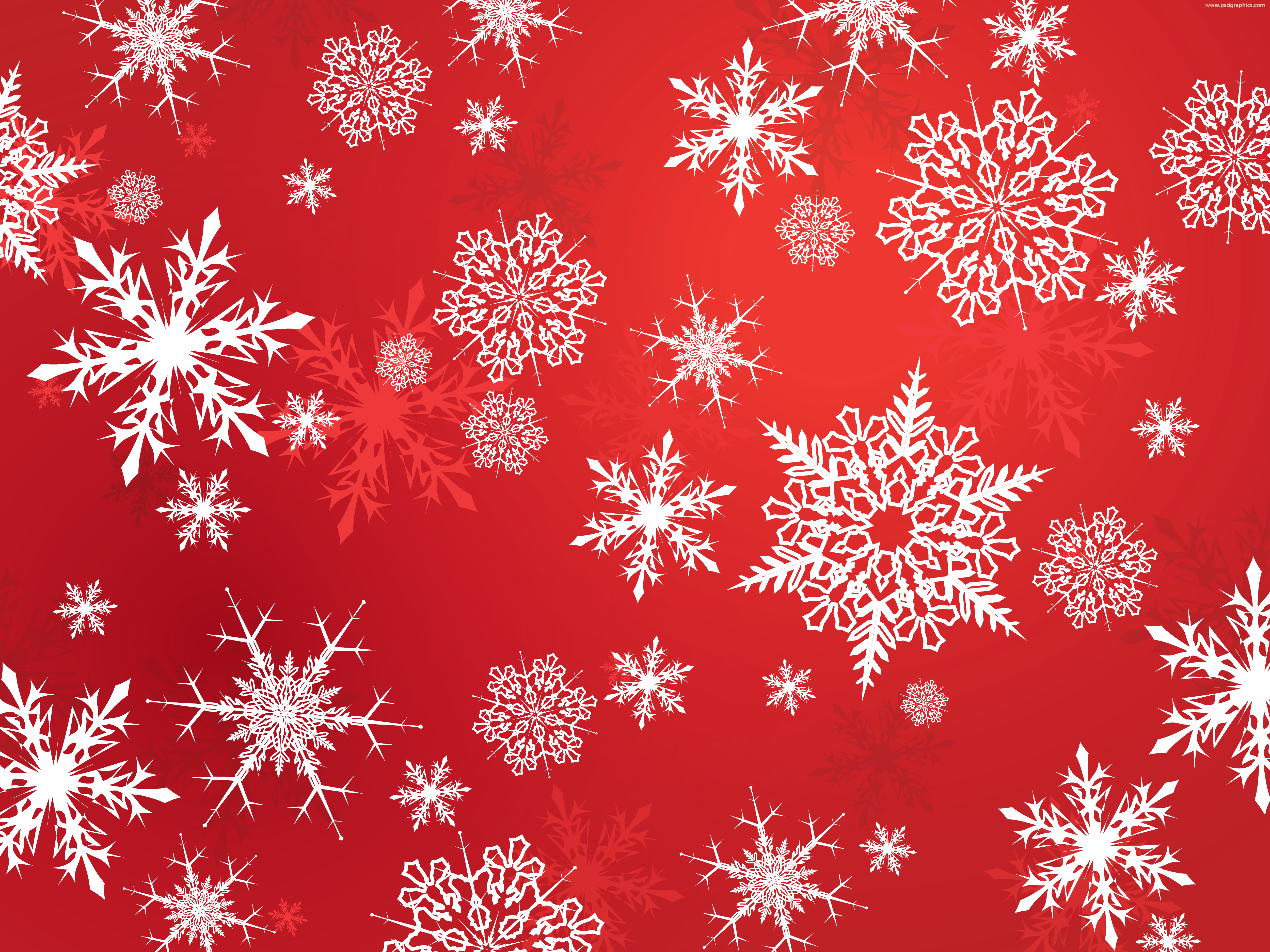 Red Snowflakes Background