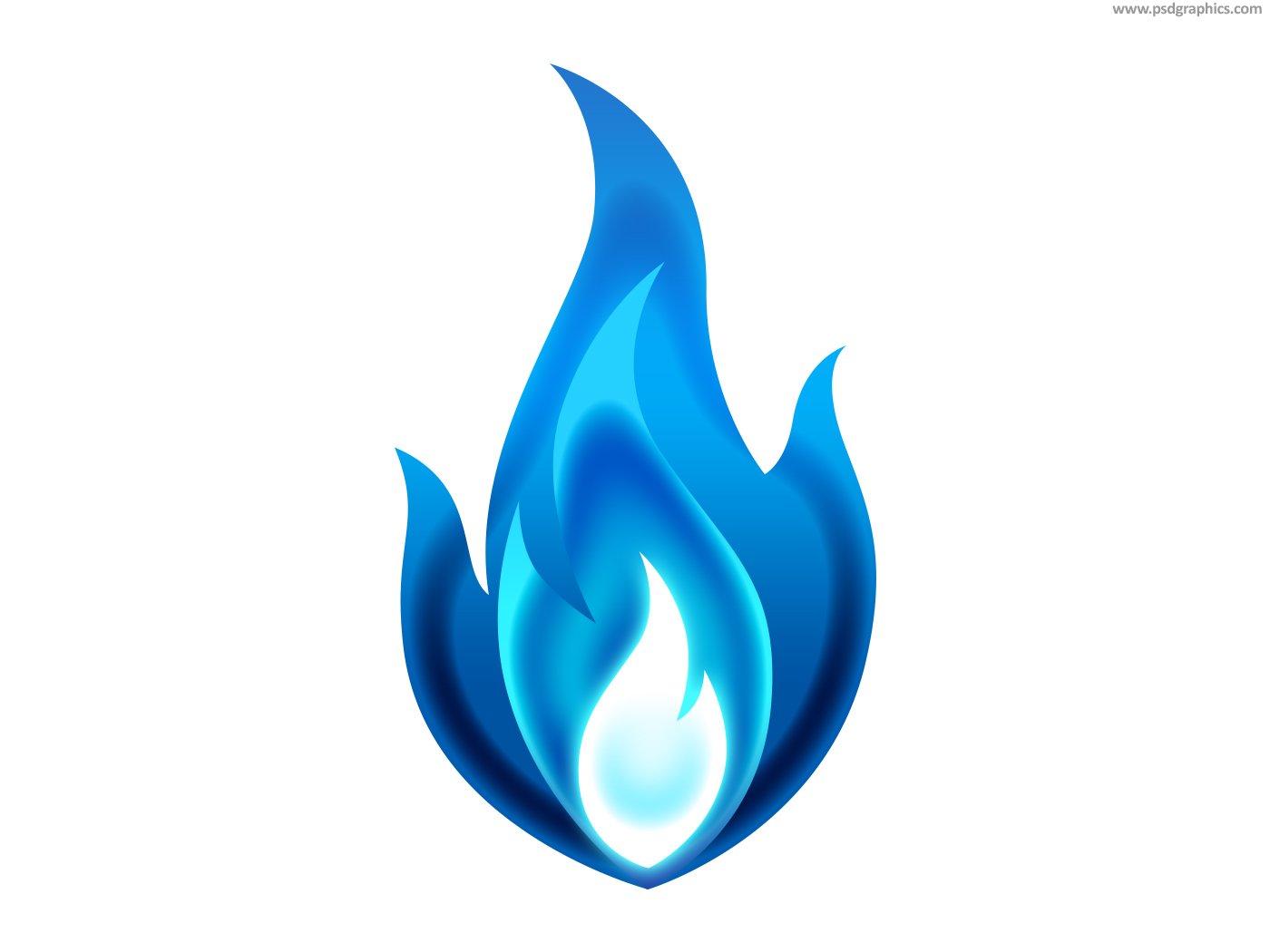 Blue flame icon PSD - PSDgraphics