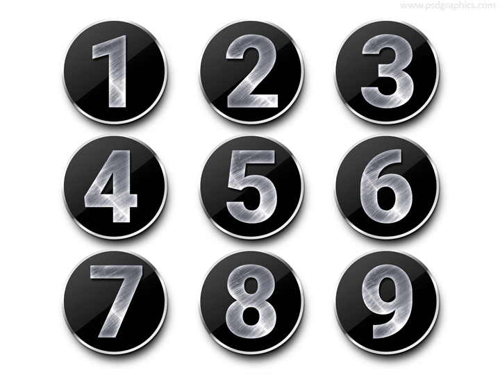 Metal Numbers Template Psd Psdgraphics