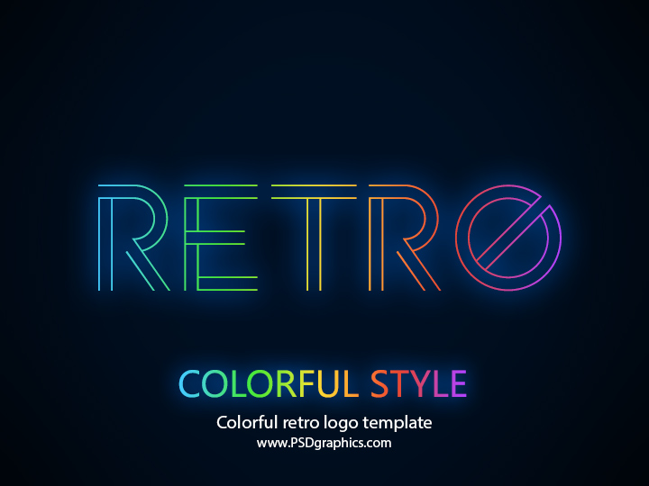 Colorful Retro Logo Template Psd Psdgraphics