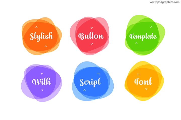 Download Stylish round vector buttons | PSDGraphics